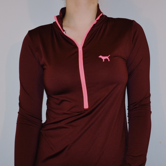 PINK Ultimate Maroon Athletic Pullover - Picture 3 of 4